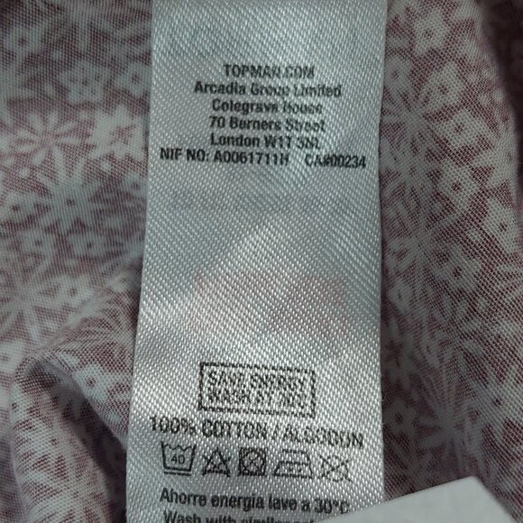 Topman Men Tops Button Down Shirt Cotton, Size S - Picture 6 of 6